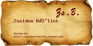 Zsoldos Bálint névjegykártya